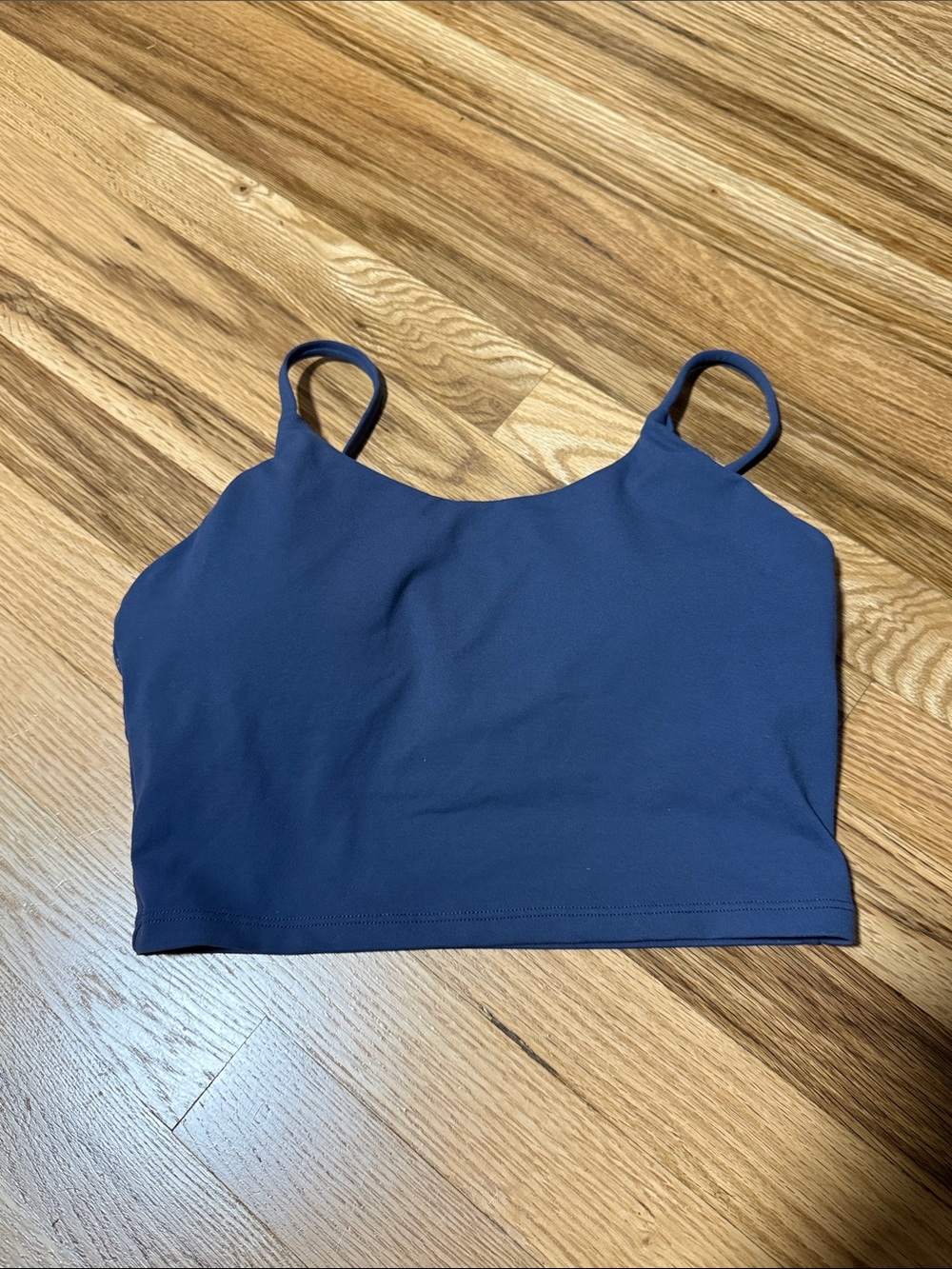 Women’s Navy Removable Padding Crop Sports Tank Top